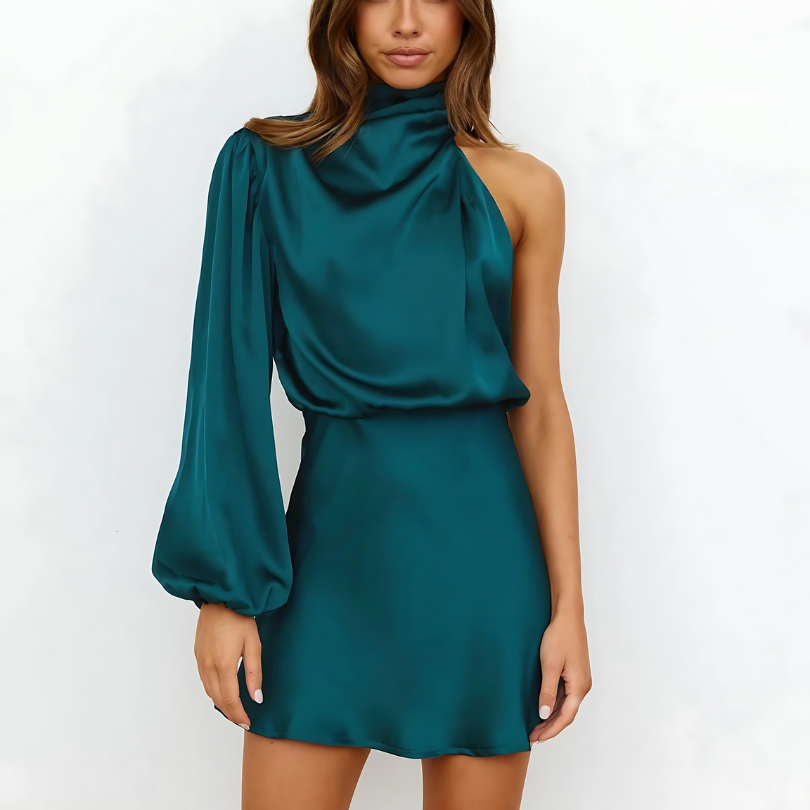 One-Shoulder Jurk Voor Vrouwen Met Asymmetrische Halslijn