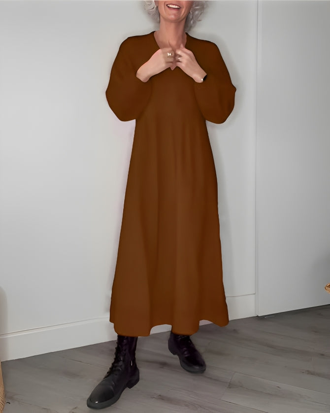 Elegante Maxi Cocktailjurk Met Lange Mouwen Voor Vrouwen