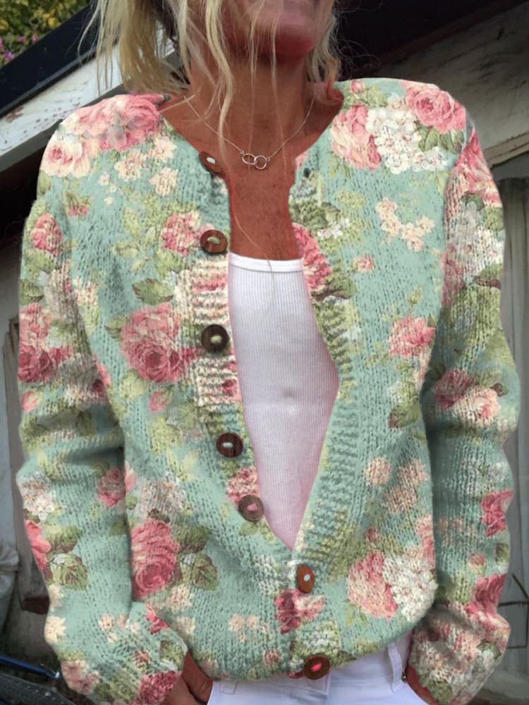Dames Vest Met Lange Mouwen En 3D-Print Voor Casual Gebruik