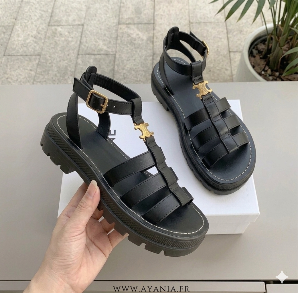 Sandalen Dames Chunky Zool Gevlochten Instapper Zomer