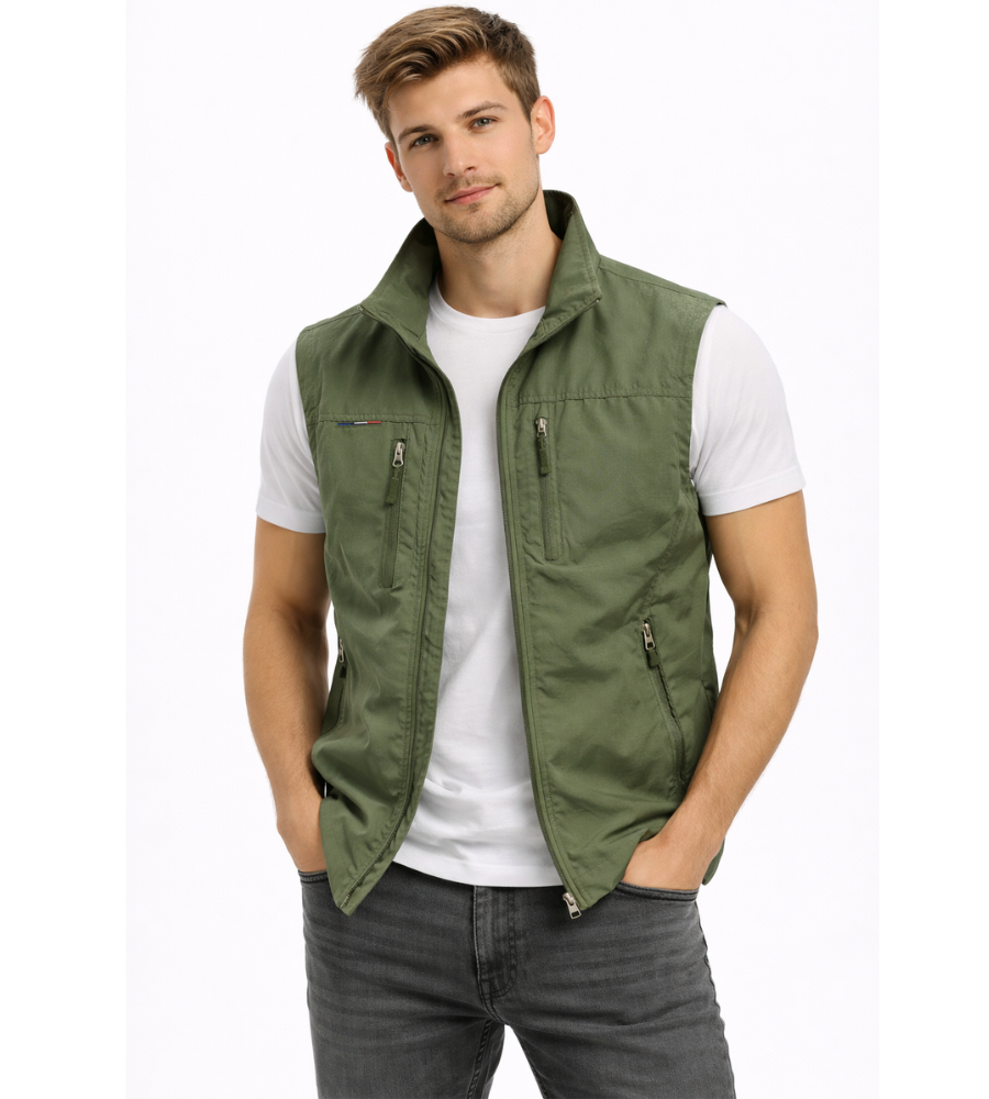 Bodywarmer Heren Rits Opstaande Kraag Outdoor Vest