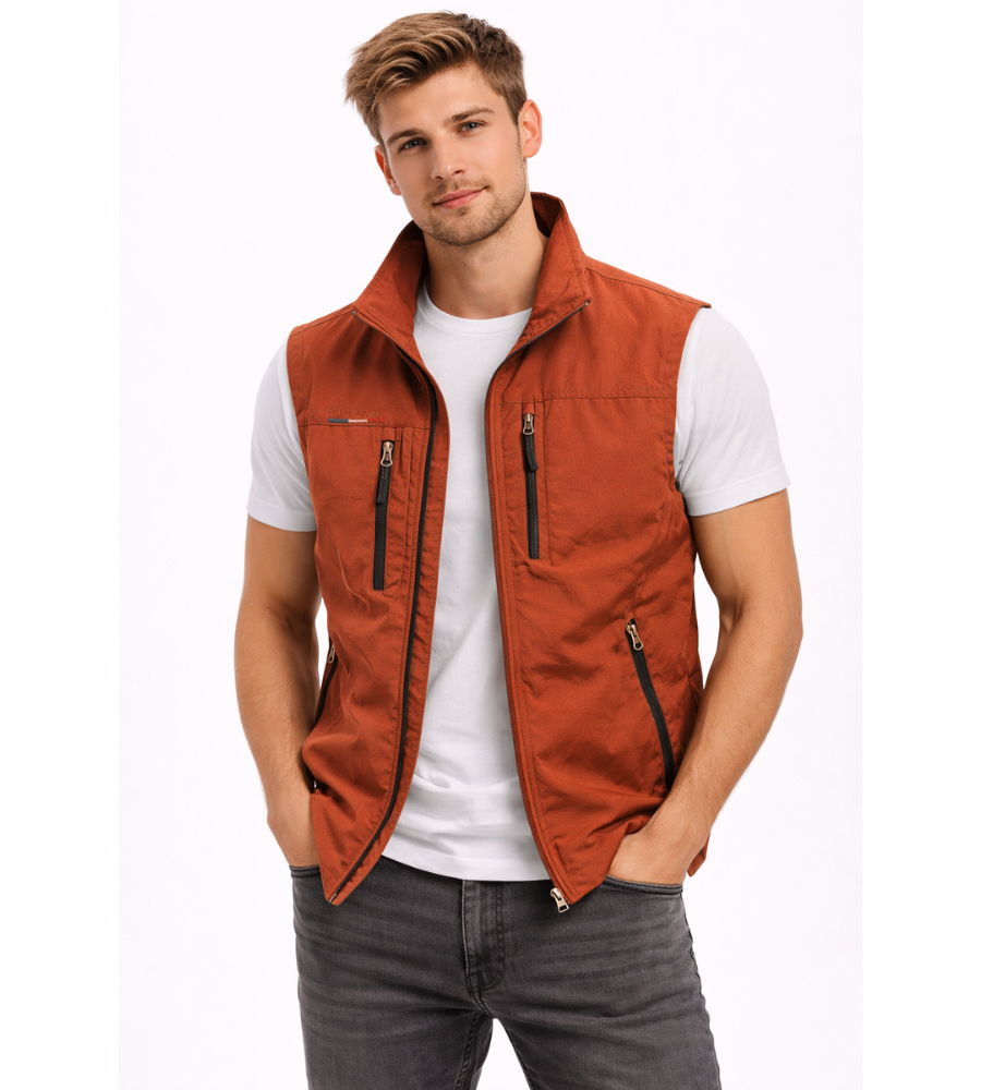 Bodywarmer Heren Rits Opstaande Kraag Outdoor Vest