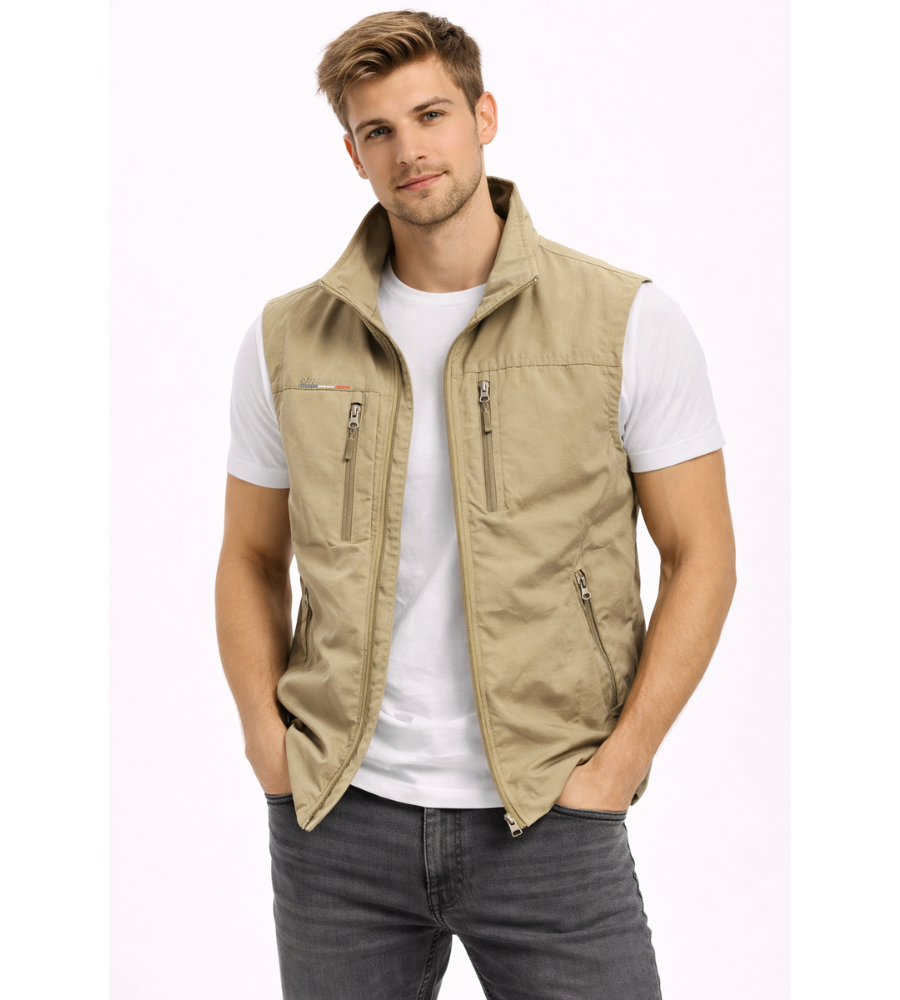 Bodywarmer Heren Rits Opstaande Kraag Outdoor Vest