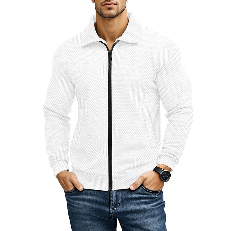 Comfortabele Vest met Geribd Textuurpatroon en Rits voor Heren