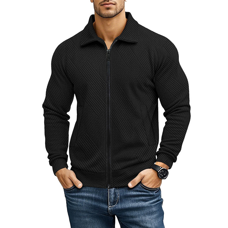 Comfortabele Vest met Geribd Textuurpatroon en Rits voor Heren