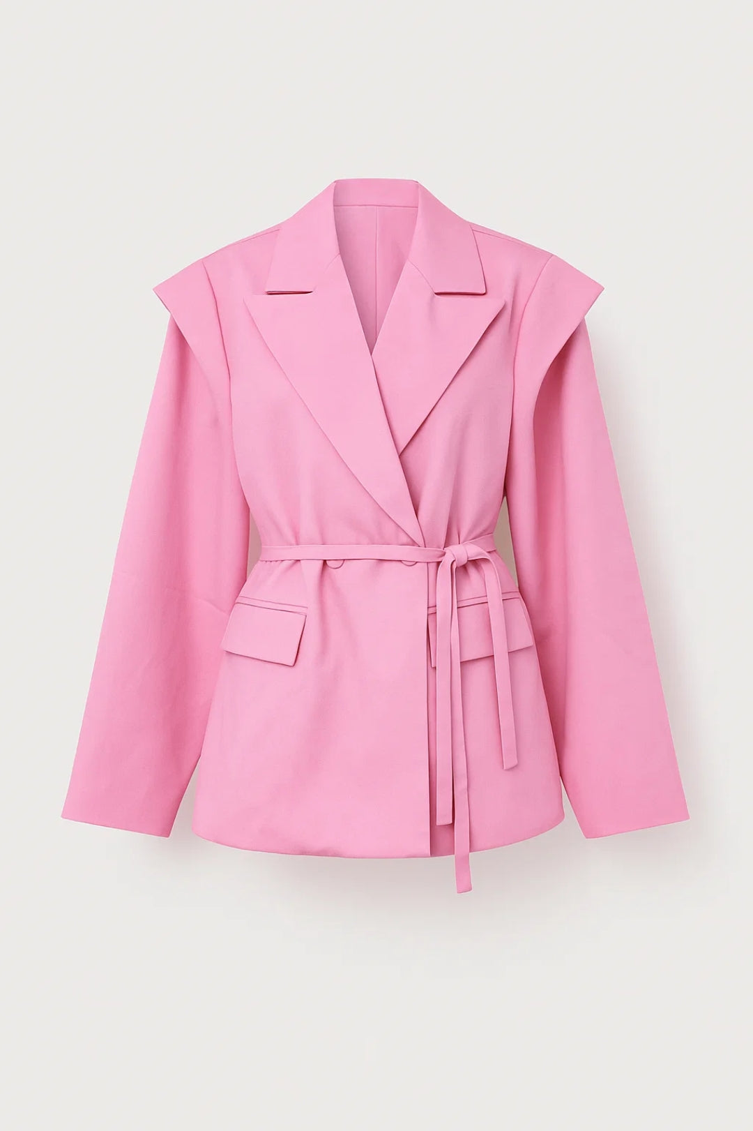 Blazer Dames Getailleerd Ceintuur Revers Kraag Kantoor