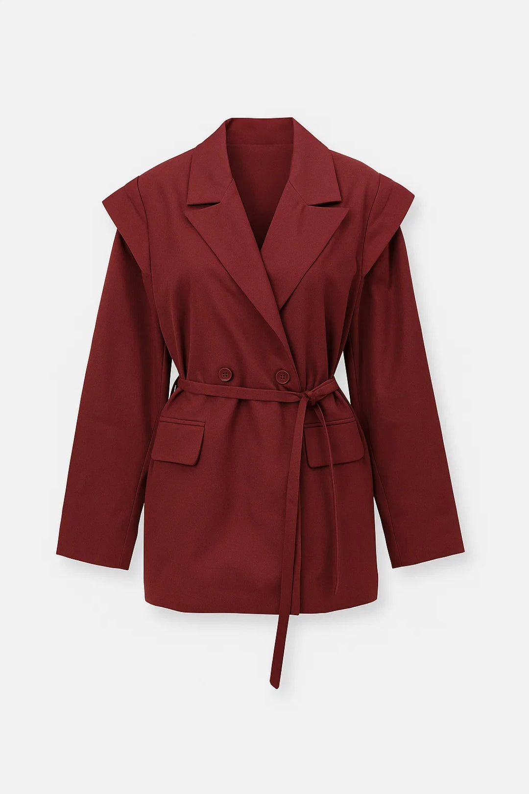 Blazer Dames Getailleerd Ceintuur Revers Kraag Kantoor
