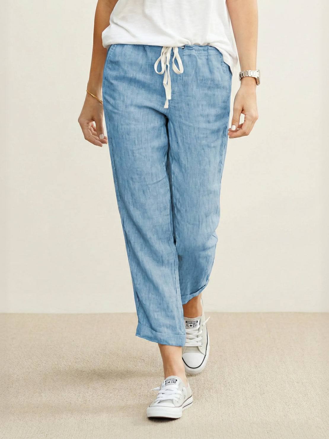 Dames Broek Slim Fit Trekkoord Taille Casual Zomer