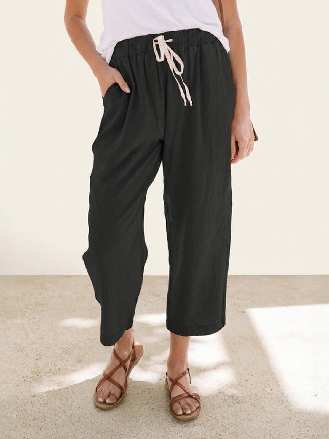 Dames Broek Slim Fit Trekkoord Taille Casual Zomer