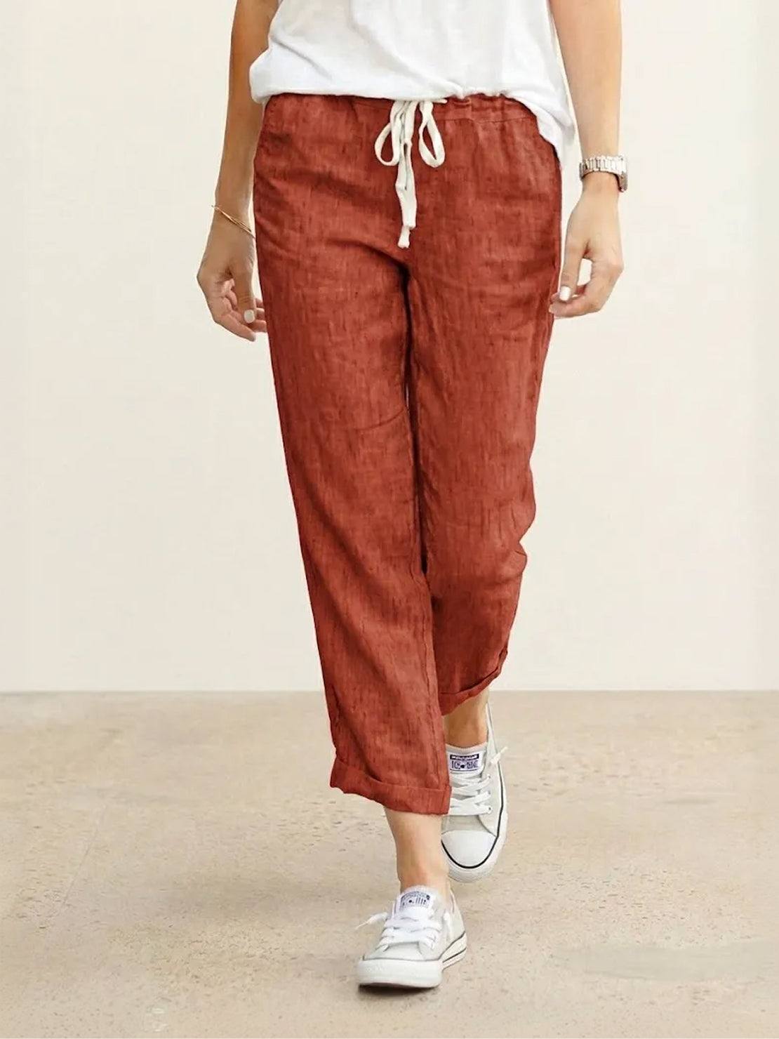 Dames Broek Slim Fit Trekkoord Taille Casual Zomer