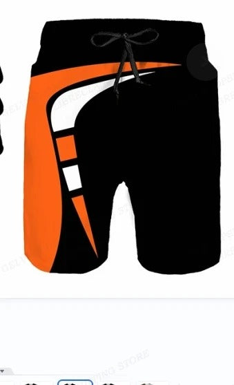 Heren Zomer Zwembroek Met Trekkoord En Grafisch Design