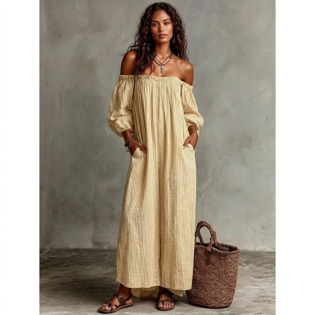 Jurk Dames Oversized Vallende Mouwen Casual