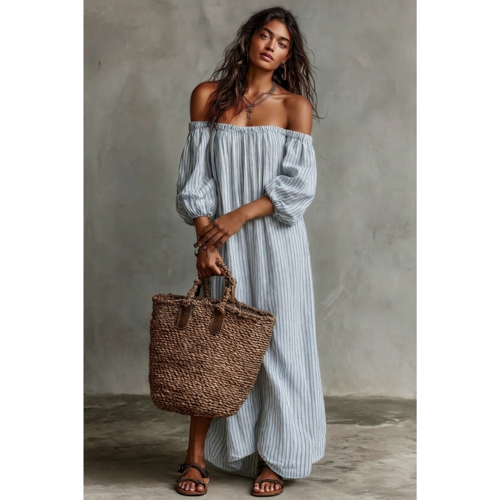 Jurk Dames Oversized Vallende Mouwen Casual