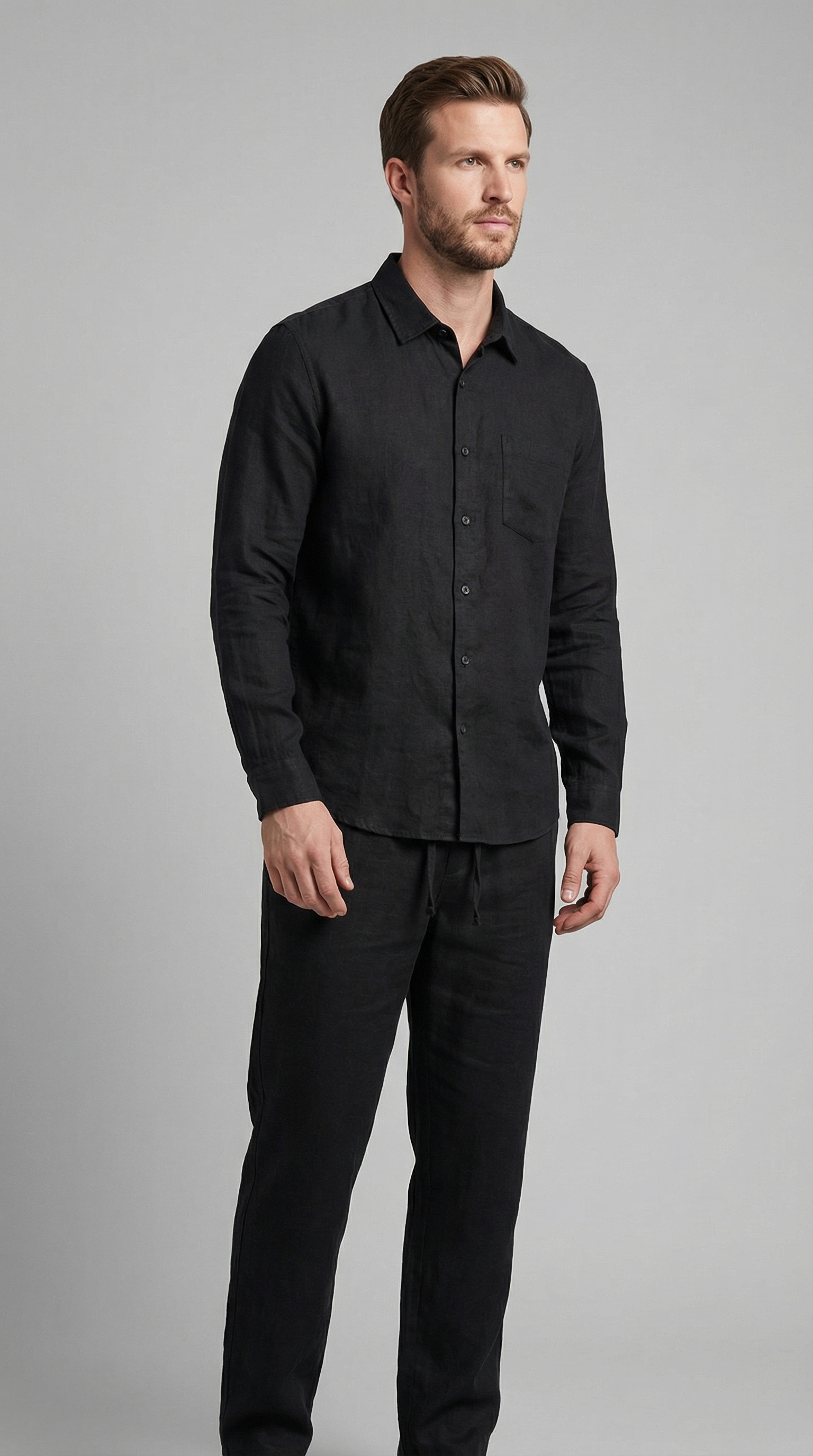 Herenset Shirt Pantalon Slim Fit Zomer