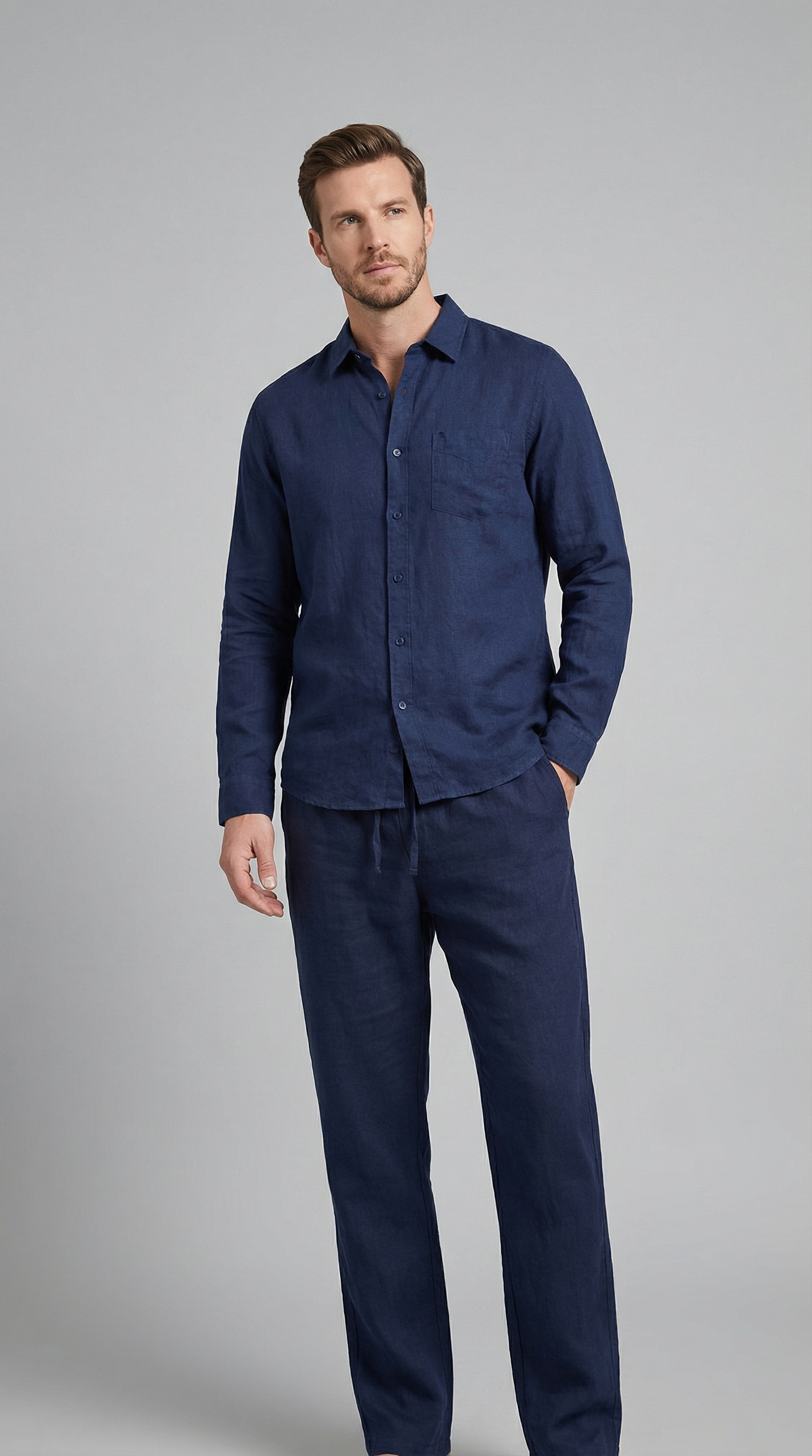 Herenset Shirt Pantalon Slim Fit Zomer