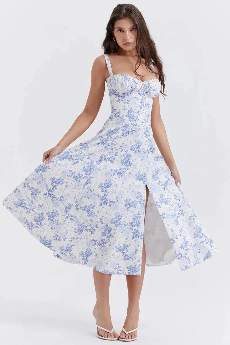 Jurk Dames Corset Lange Mouw Zomer Party Strand Casual