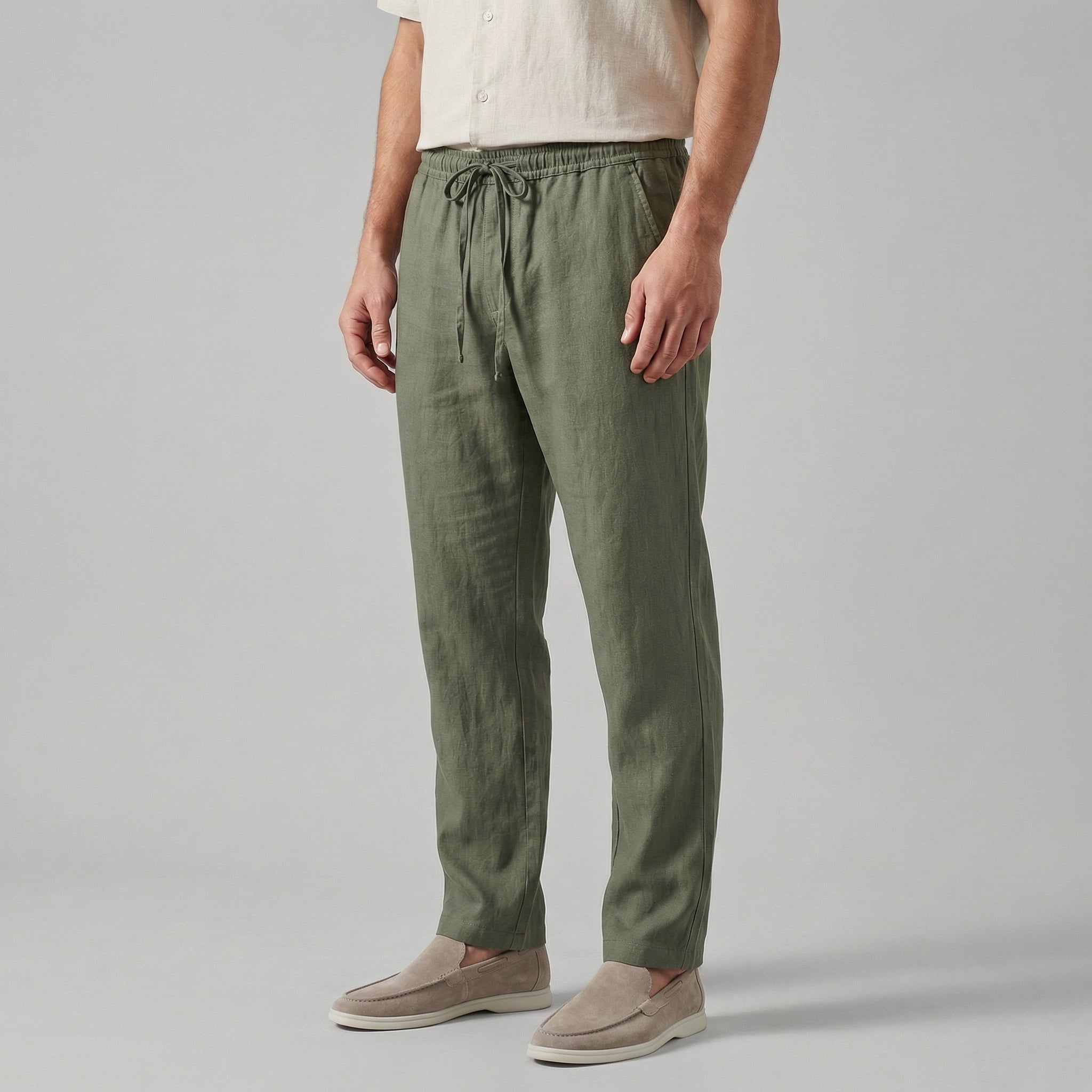 Linnen Broek Heren Wide Leg Casual Zomer