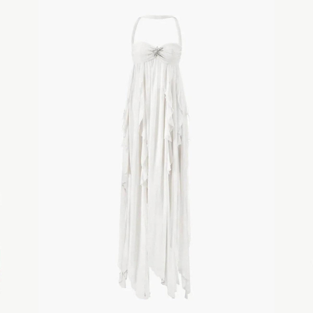 Maxi Jurk Dames Open Rug Avond Chiffon