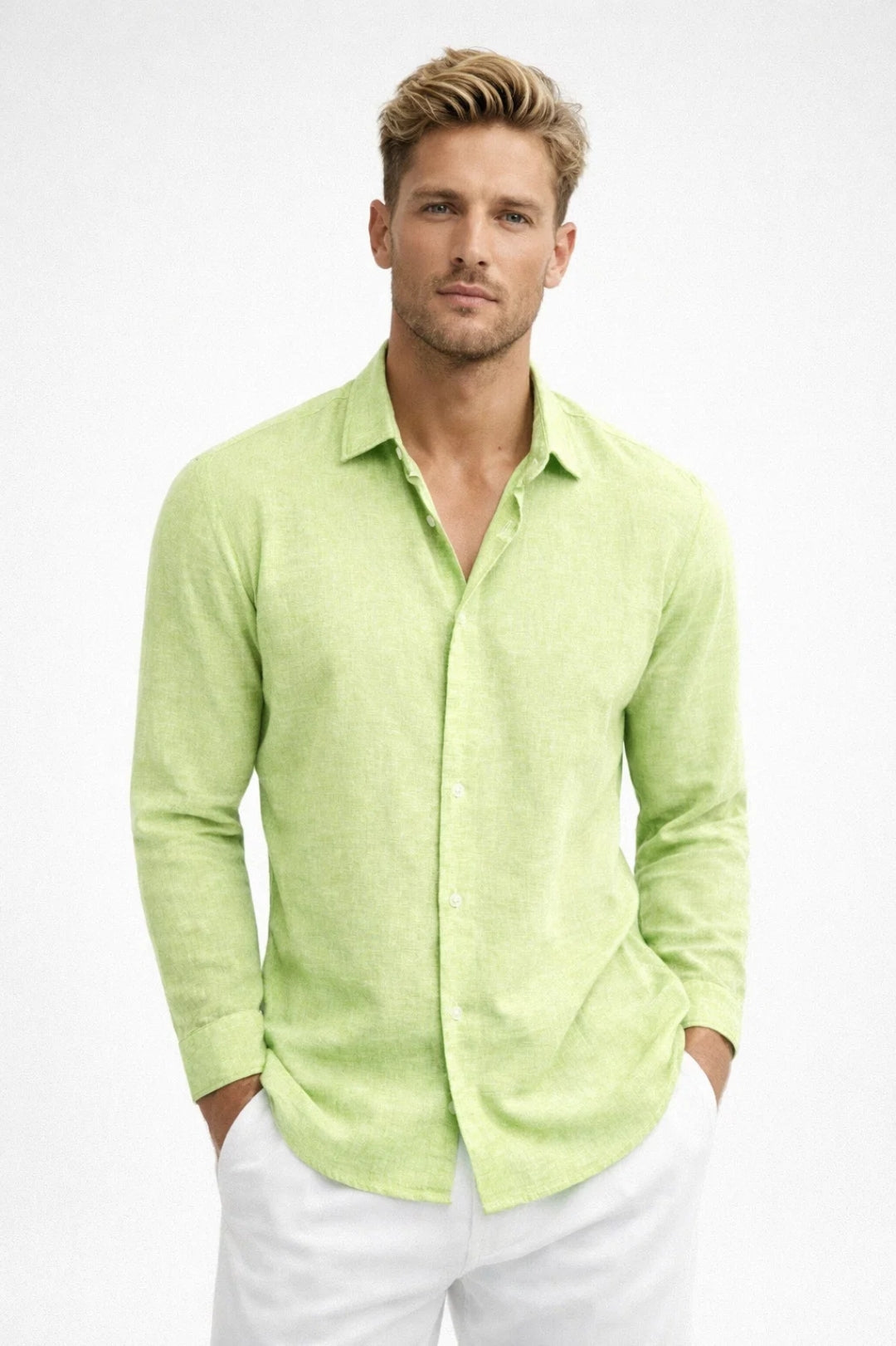 Overhemd Heren Regular Fit Klassieke Kraag Zomer Casual