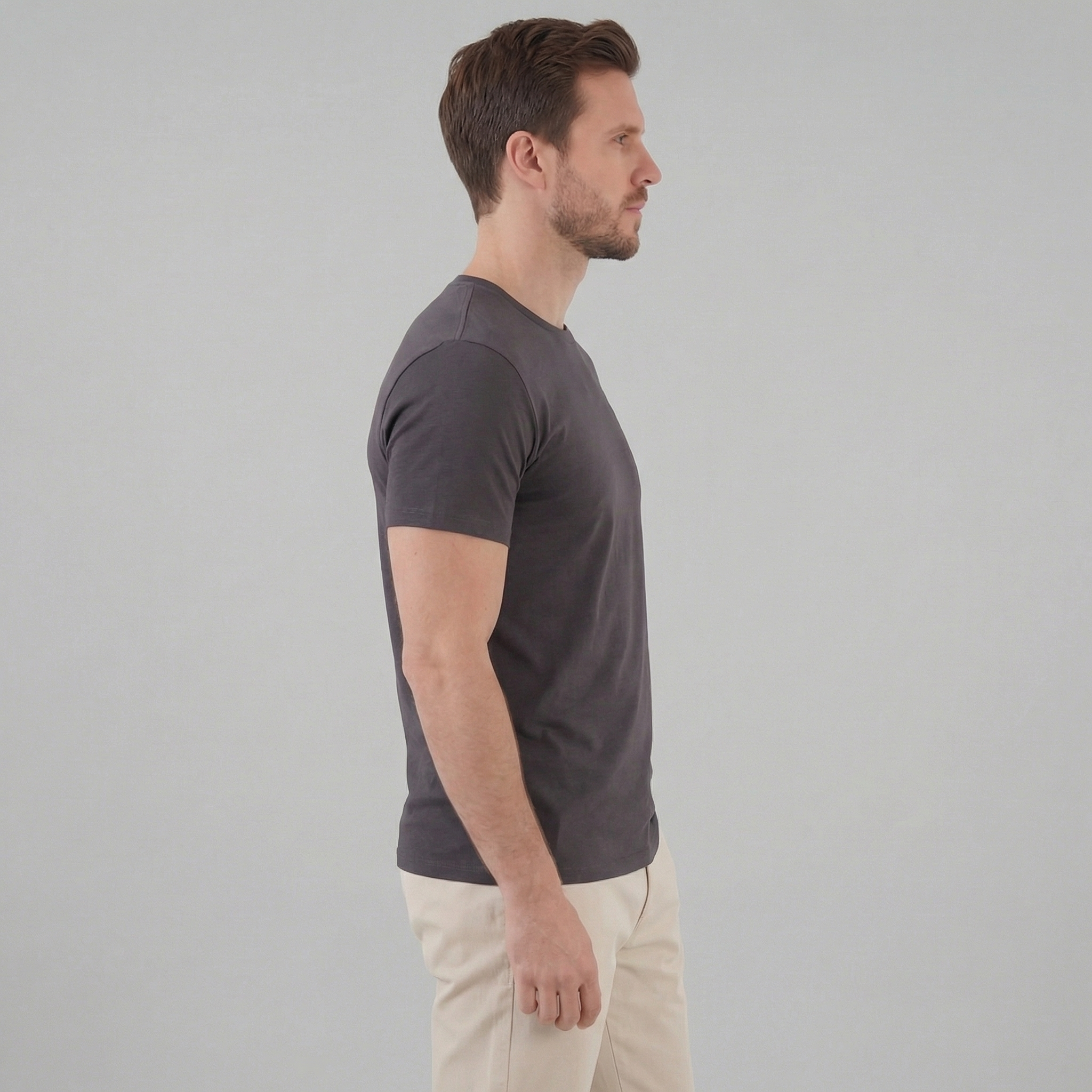 Slim Fit T-Shirt Heren Casual