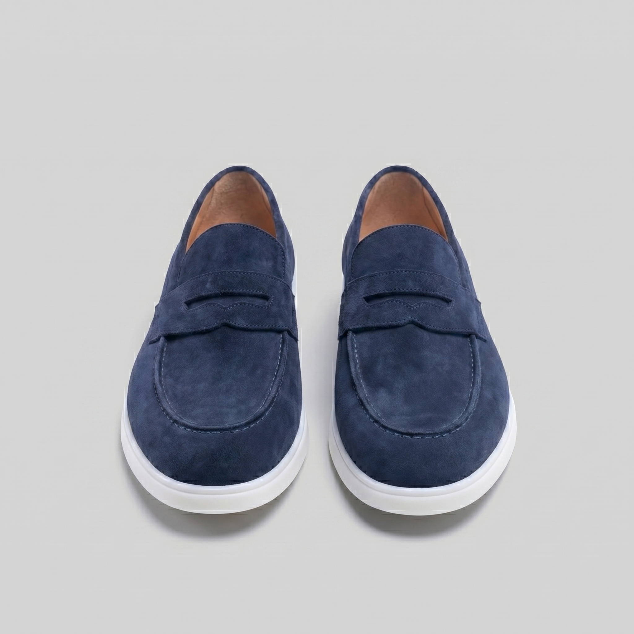 Suede Penny Loafers Heren Witte Zool Casual