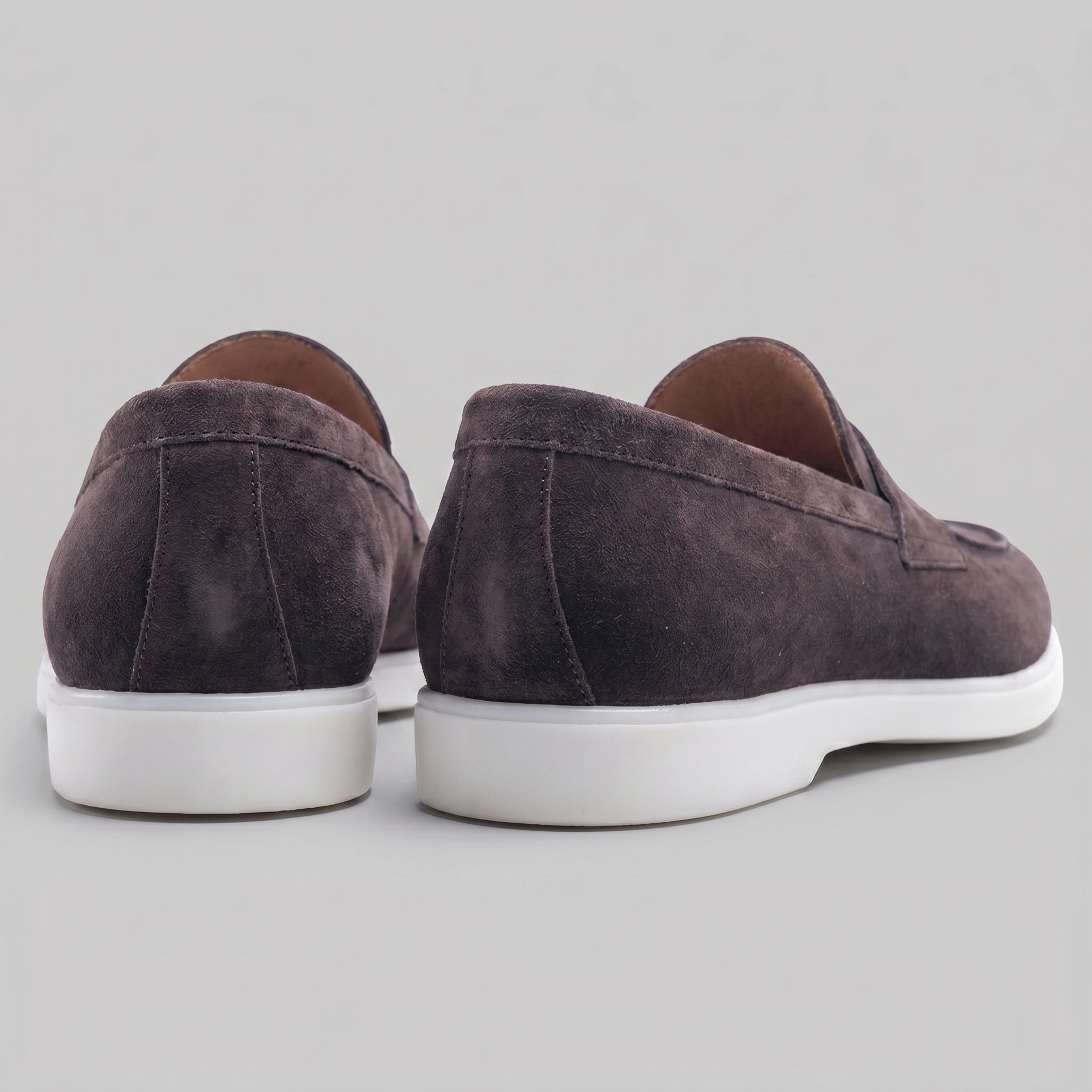 Suede Penny Loafers Heren Witte Zool Casual