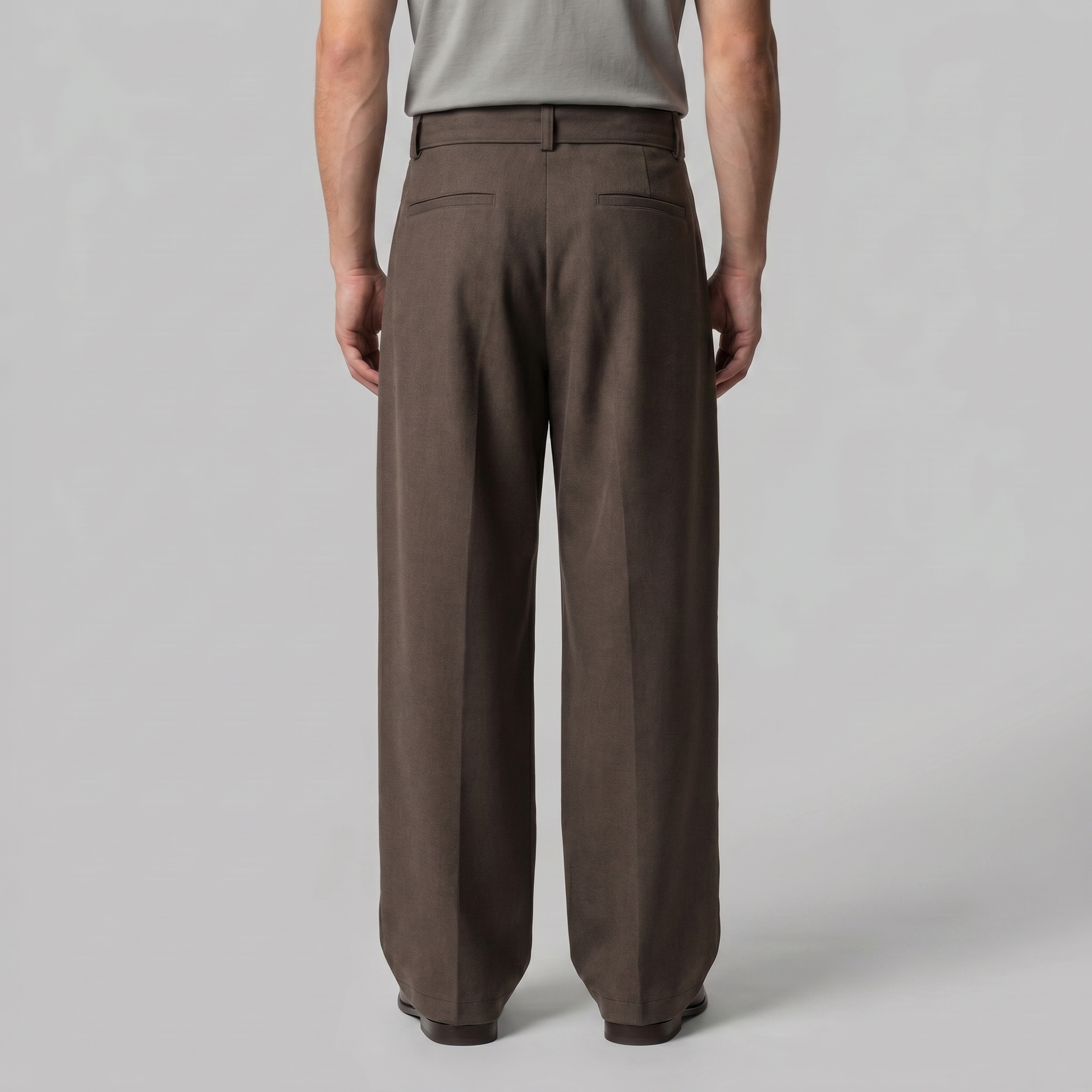 Tailored Trousers Heren Wide Leg Belted Elastische Taille