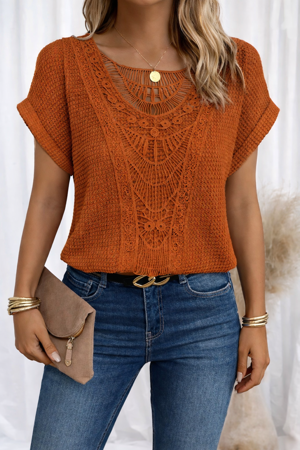 Top Dames Ronde Hals Kant Elegant Casual Comfortabel Dagelijks