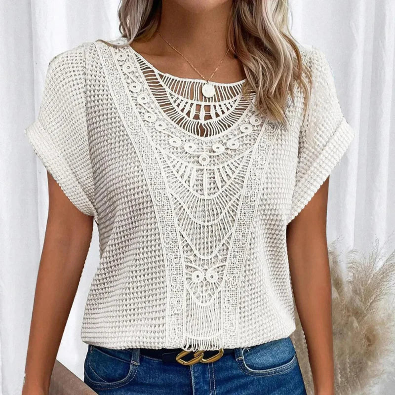 Top Dames Ronde Hals Kant Elegant Casual Comfortabel Dagelijks